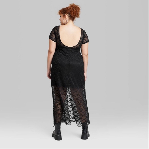 NWT Wild Fable Black Lace Maxi Dress - Picture 3 of 3